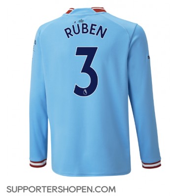 Manchester City Ruben Dias #3 Hemma Matchtröja 2022-23 Långärmad